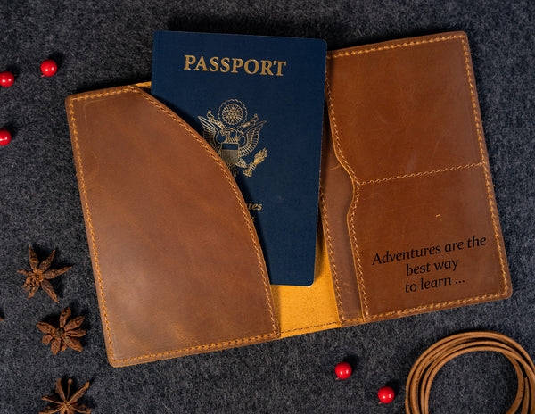Genuine Leather Passport Holder Black