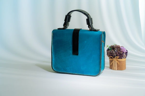 Blue Handbag set with Wallet