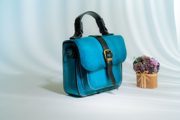 Blue Handbag set with Wallet
