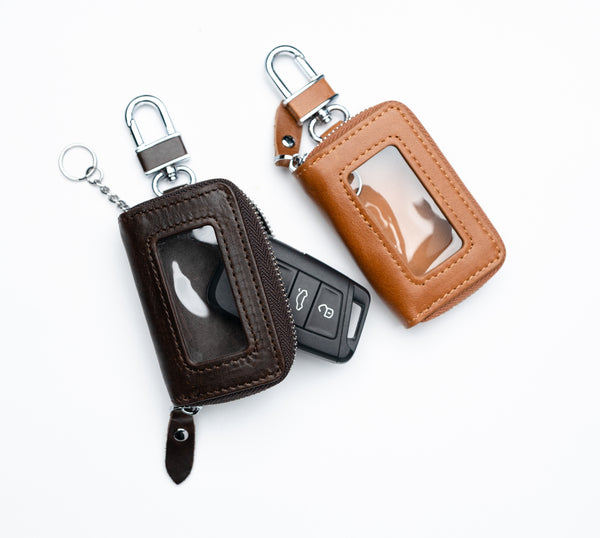 Car Key Case Brown Premium Leather