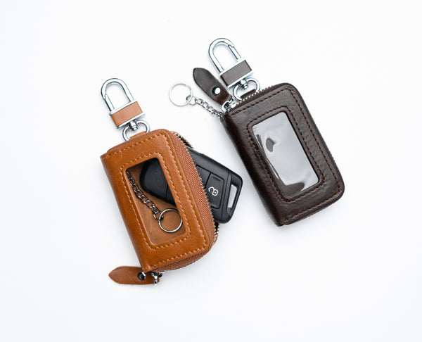 Car Key Case Brown Premium Leather