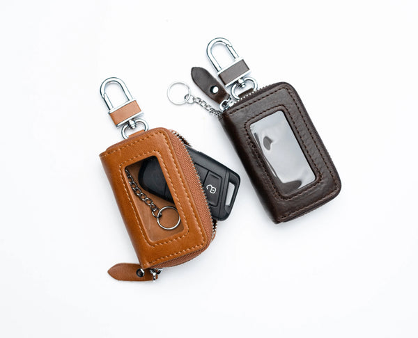 Car Key Case Dark Brown Premium Leather