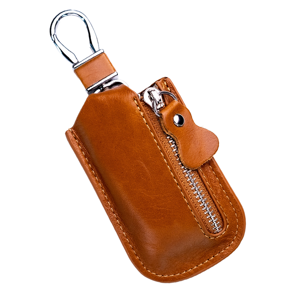 Genuine Leather Car Key Pouch Brown