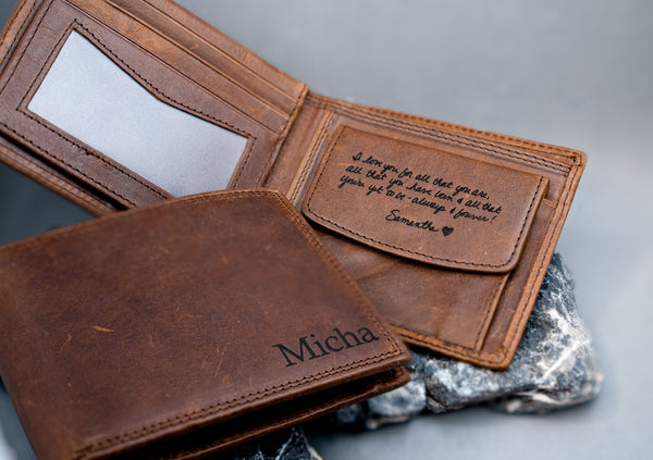 Leather men wallet Bifold