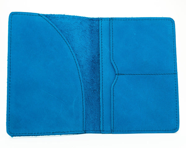 Genuine Leather Passport Holder Blue